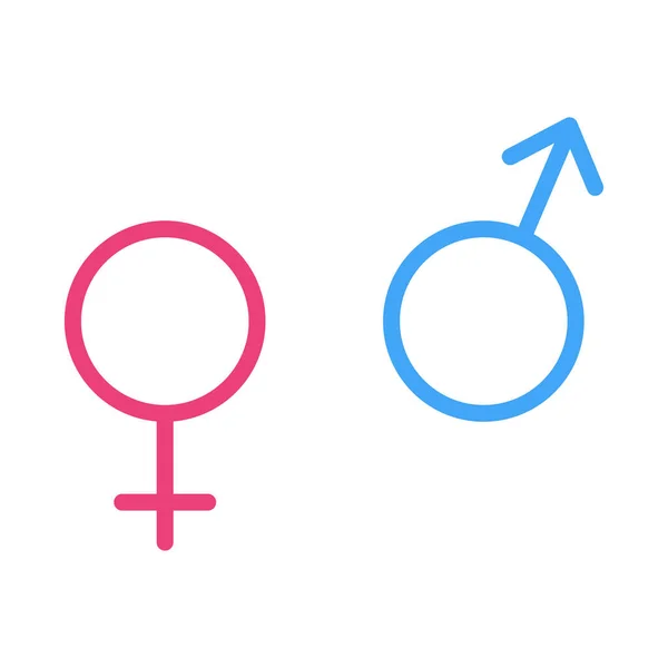 Gender Symbol Male Female Vector Flat Vector Icon — Stock Vector