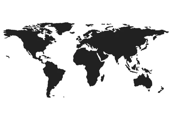 Mappa Del Mondo Stile Piatto Mappa Del Mondo Vettoriale Icona — Vettoriale Stock