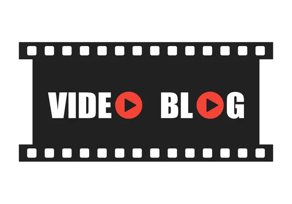 Logo Del Blog Vídeo Para Diseño Web Vector Plano Vlog — Vector de stock