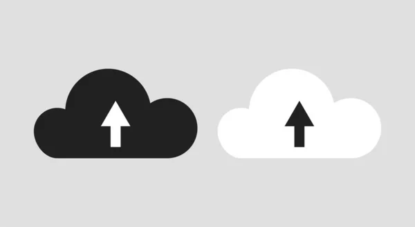 Upload Cloud Icon Vector Flat Line Illustration — Stock Vector