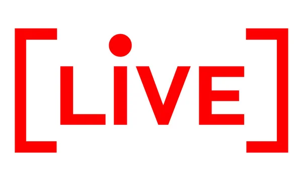 Live Vector Logo Pictogram Platte Online Video Afspelen Knop Symbool — Stockvector