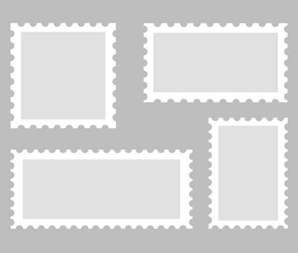 Blank postage stamp, mail envelope vector flat illustration.