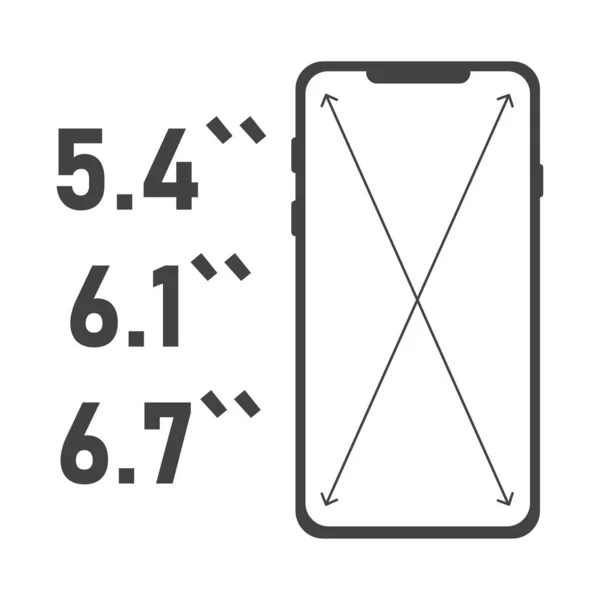 Telefoon Grootte Vector Pictogram Platte Apparaat Uitbreiding Geïsoleerde Illustratie — Stockvector