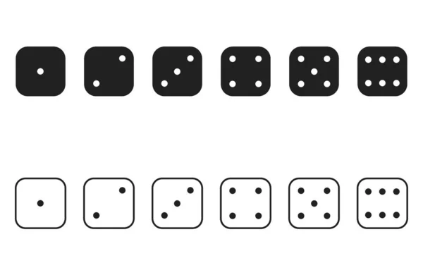 Dice Cube Flat Collection Craps Vector Icon — Stock Vector