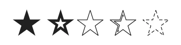 Yıldız Vektör Simgesi Seti Yıldız Düz Koleksiyon — Stok Vektör