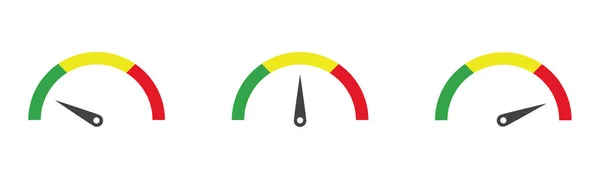Colour Speedometer Icon Set Vector Flat Car Dashboard — Stock Vector