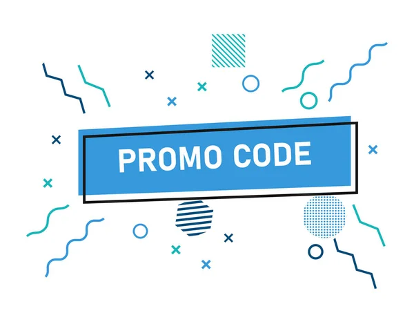 Promo Code Banner Vektor Gutschein Angebot Weißer Hintergrund — Stockvektor