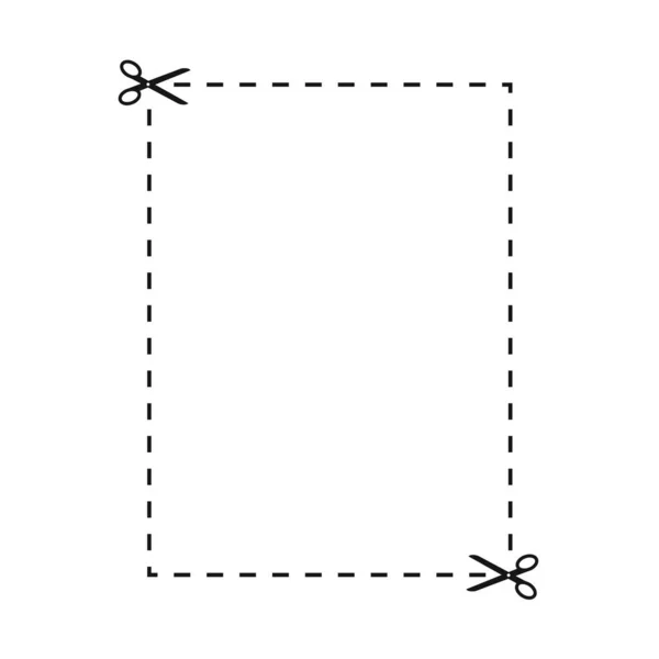 Scissor Cet Line Icon Vector Paper Cutting — Stock Vector