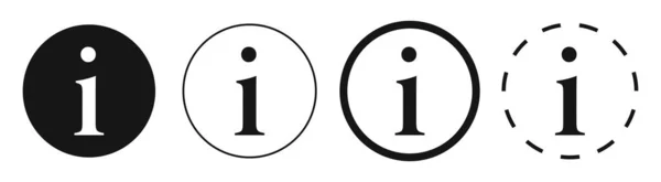 Info Point Icon Informatie Zwart Cirkel Symbool Witte Achtergrond — Stockvector