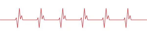 Icono Línea Roja Latido Del Corazón Pulso Cardíaco Icono Vector — Vector de stock