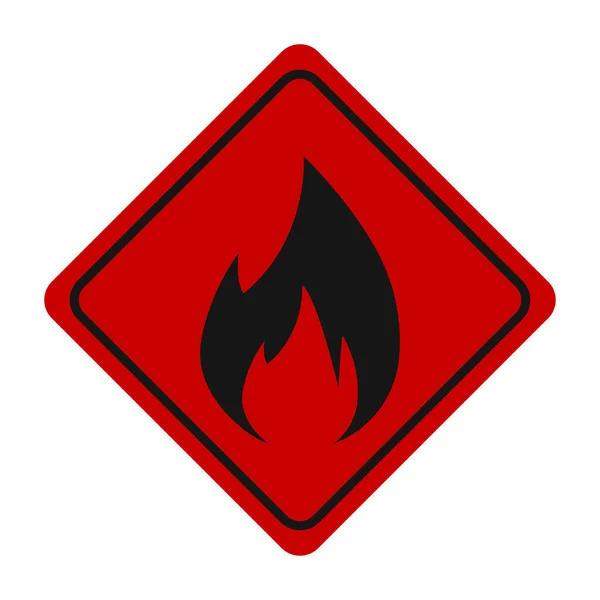 Red Fire Vector Icon Danger Sign — Stock Vector