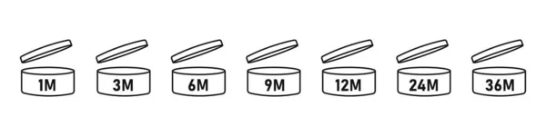 Коллекция Значков Месяца Открытых Дверей Срок Действия Вектора — стоковый вектор