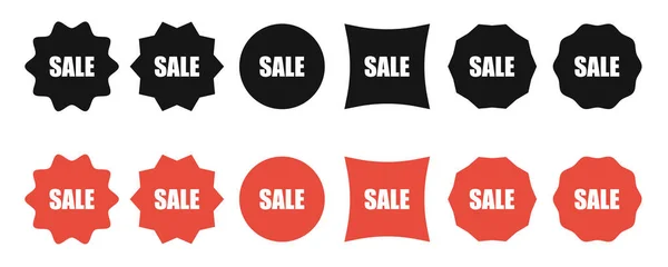 Sale Tag Banner Sammlung Vektorsymbole Gesetzt Aufkleber Anbieten — Stockvektor