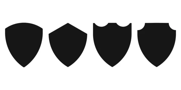 Sheild Icon Set Protect Badge Vector Collection — Stock Vector