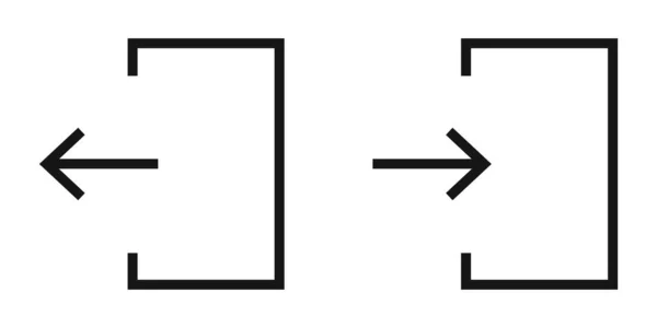 Εικονίδιο Σύνδεσης Πόρτας Διάνυσμα Απομονωμένο Σύμβολο Exid Λευκό Φόντο — Διανυσματικό Αρχείο