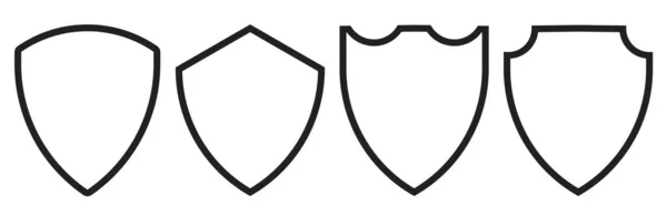 Shield Line Icon Gesetzt Vektor Isolierte Umrissschildsammlung — Stockvektor