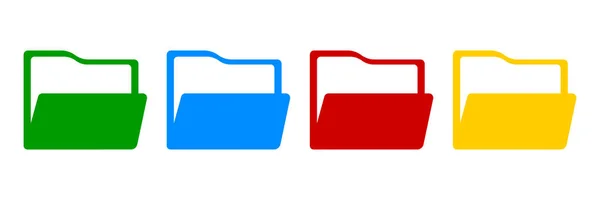 Folder Kolorowy Zestaw Ikon Zbiór Izolowanych Symboli Wektora Pliku — Wektor stockowy