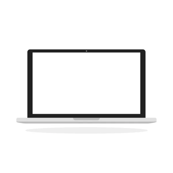 Flat Laptop Mockup Template Vector Icon Device Front — Stock Vector