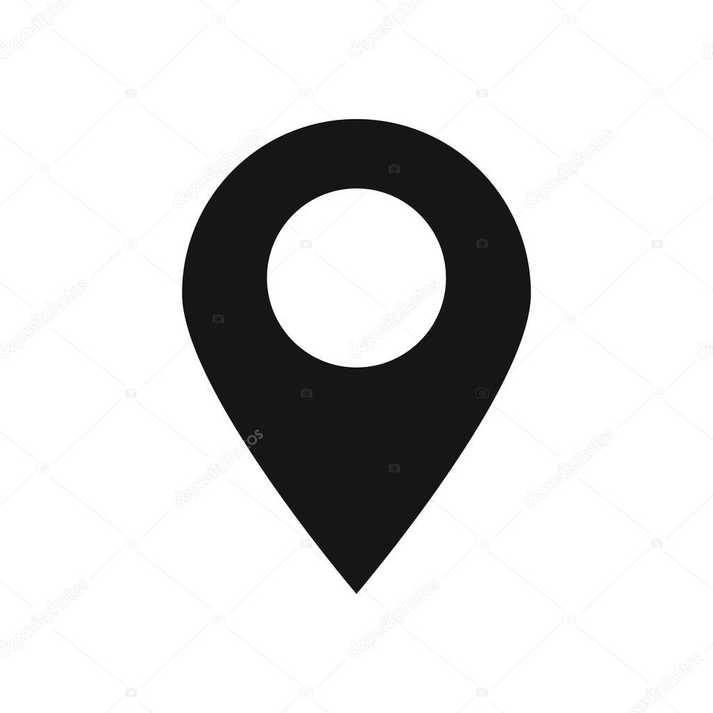 Map pin flat icon for web design, vector isolated gps pointer.