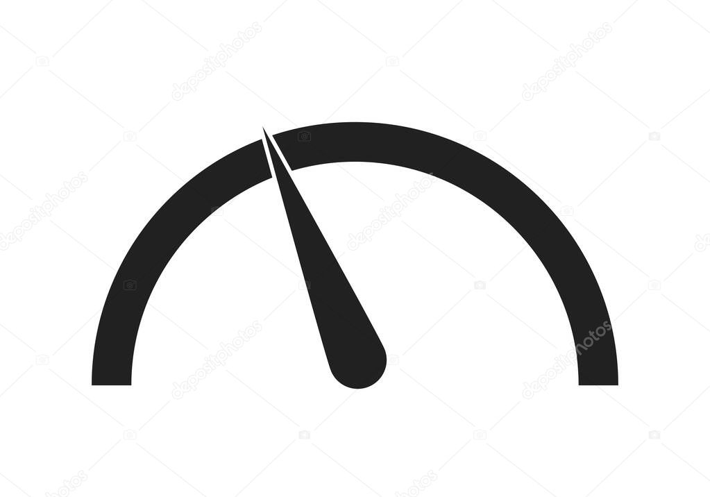 Speedometer isolated vector icon, speed power simple sign symbol.