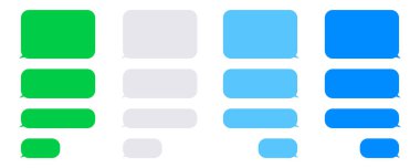 Sohbet balonu mesajı. Vektör sms şablon koleksiyonu.