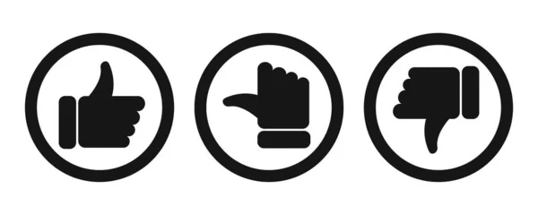 Icono Valoración Del Pulgar Conjunto Símbolos Botón Redes Sociales Vectoriales — Vector de stock