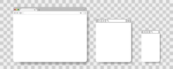 Шаблон Вектора Окна Браузера Макет Сайта Веб Страницы Прозрачном Фоне — стоковый вектор