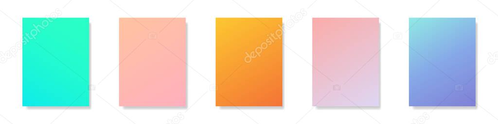 Gradient smooth background collection. Vector pastel backdrop set.