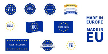 Avrupa etiket koleksiyonunda yapılmış. Vektör eu rozeti ayarlandı.