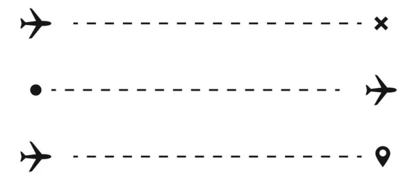 Коллекция Значков Путей Самолета Векторная Иллюстрация Полёта — стоковый вектор