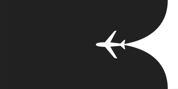 Avion Voler Sur Illustration Ciel Silhouette Volante Avion Vecteur — Image vectorielle