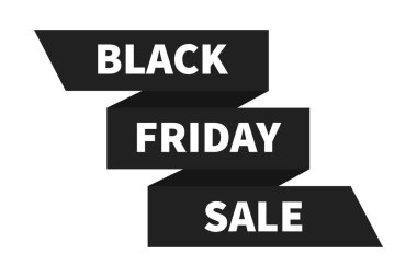 Kara Cuma indirimli kurdele bayrağı. Vektör izole ögesi.