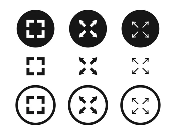 Ensemble Icônes Plein Écran Maximiser Collection Symboles Écran — Image vectorielle