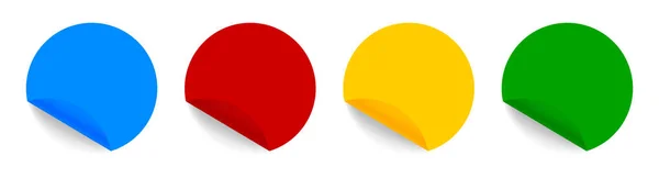 Runde Farbige Sticker Aus Papier Flip Circle Etikettenschablone Schälen — Stockvektor
