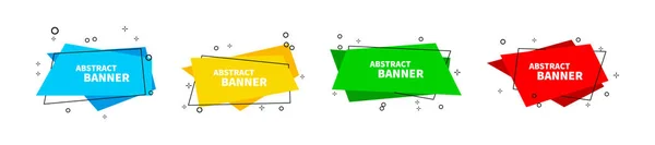 Conjunto Banners Vectoriales Abstractos Colección Formas Geométricas Líquidas Diseño Moderno — Vector de stock