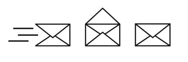 邮件图标设置在白色背景上 矢量电子邮件符号 — 图库矢量图片