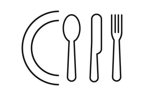 Set Fork Knife Spoon Vector Isolated Element Cutlery Collection — Stock Vector