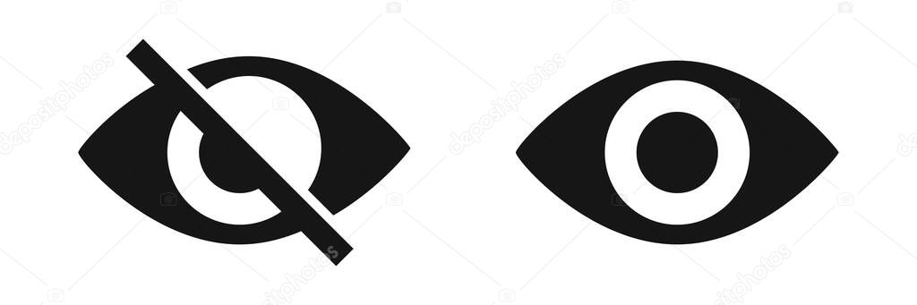 Eye vector icon. See and unsee symbol. Don`t look icons.