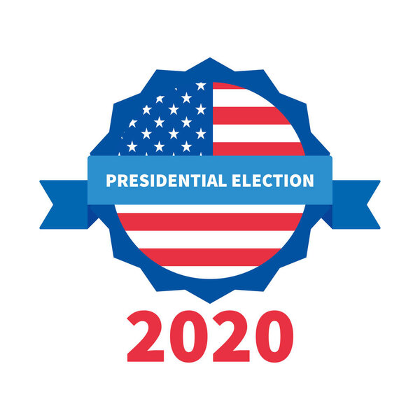 Presidential Election 2020. Vector USA vote banner on white background. American voting day.