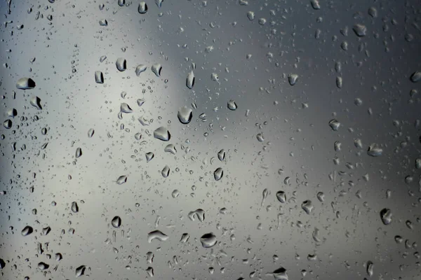 Wasser Tropft Auf Glas Makroregentropfen Natürliche Fallblase Realistische Wassertropfen Entspannung — Stockfoto