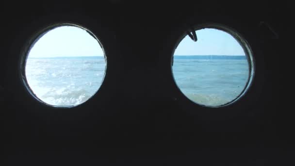 船舱中的海景 — 图库视频影像