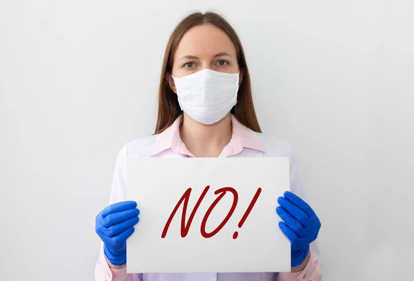 Sign Word Doctor Hands Negative Answer Concept Risk Illness Virus — Stock Photo, Image