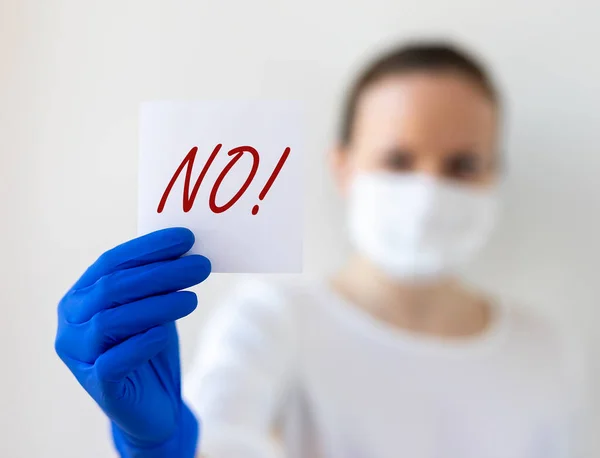 Sign Word Doctor Hands Negative Answer Concept Risk Illness Virus — Stock Photo, Image