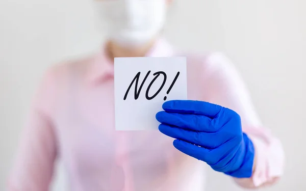 Sign Word Doctor Hands Negative Answer Concept Risk Illness Virus — Stock Photo, Image