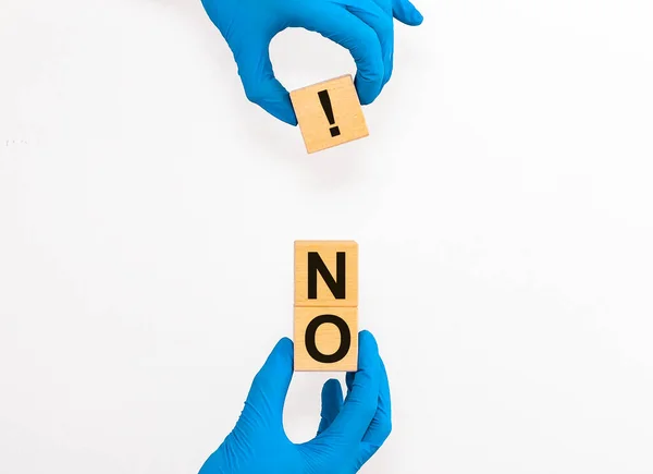 Żadnego Znaku Rękach Lekarza Koncepcja Negatywnej Odpowiedzi Żadnego Ryzyka Żadnej — Zdjęcie stockowe