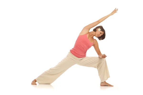 Giovane Donna Che Yoga Angolo Laterale Posa — Foto Stock