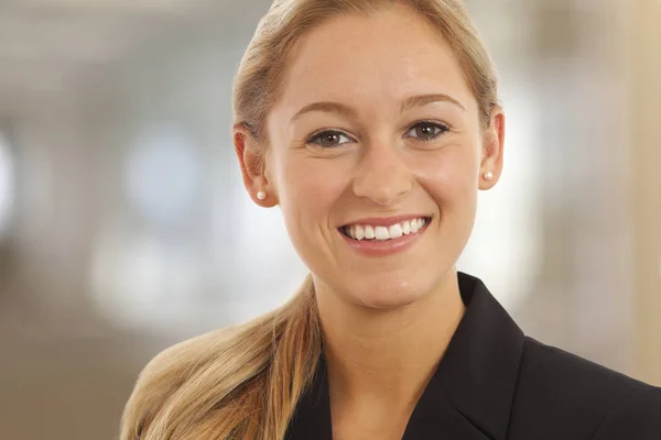 Close Portrait Young Girl Business Suit — Stock Photo, Image