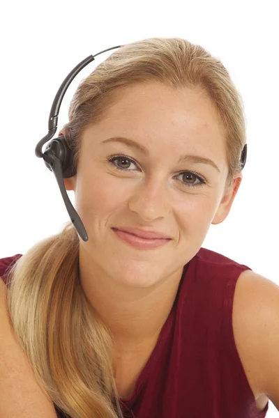 Retrato Joven Telemarketer — Foto de Stock