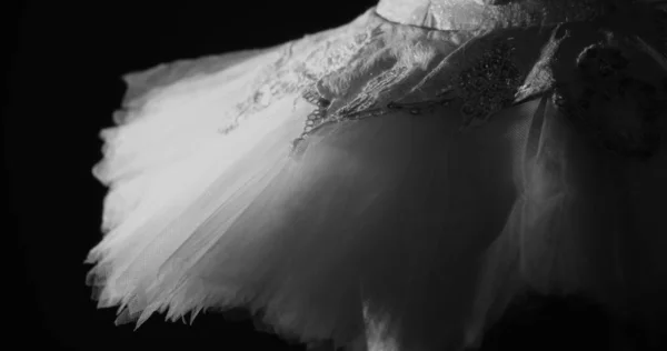 Close White Tutu Black Background — Stock Photo, Image