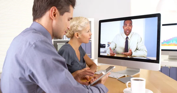 Business Colleagues Having Video Conference — Stock Photo, Image